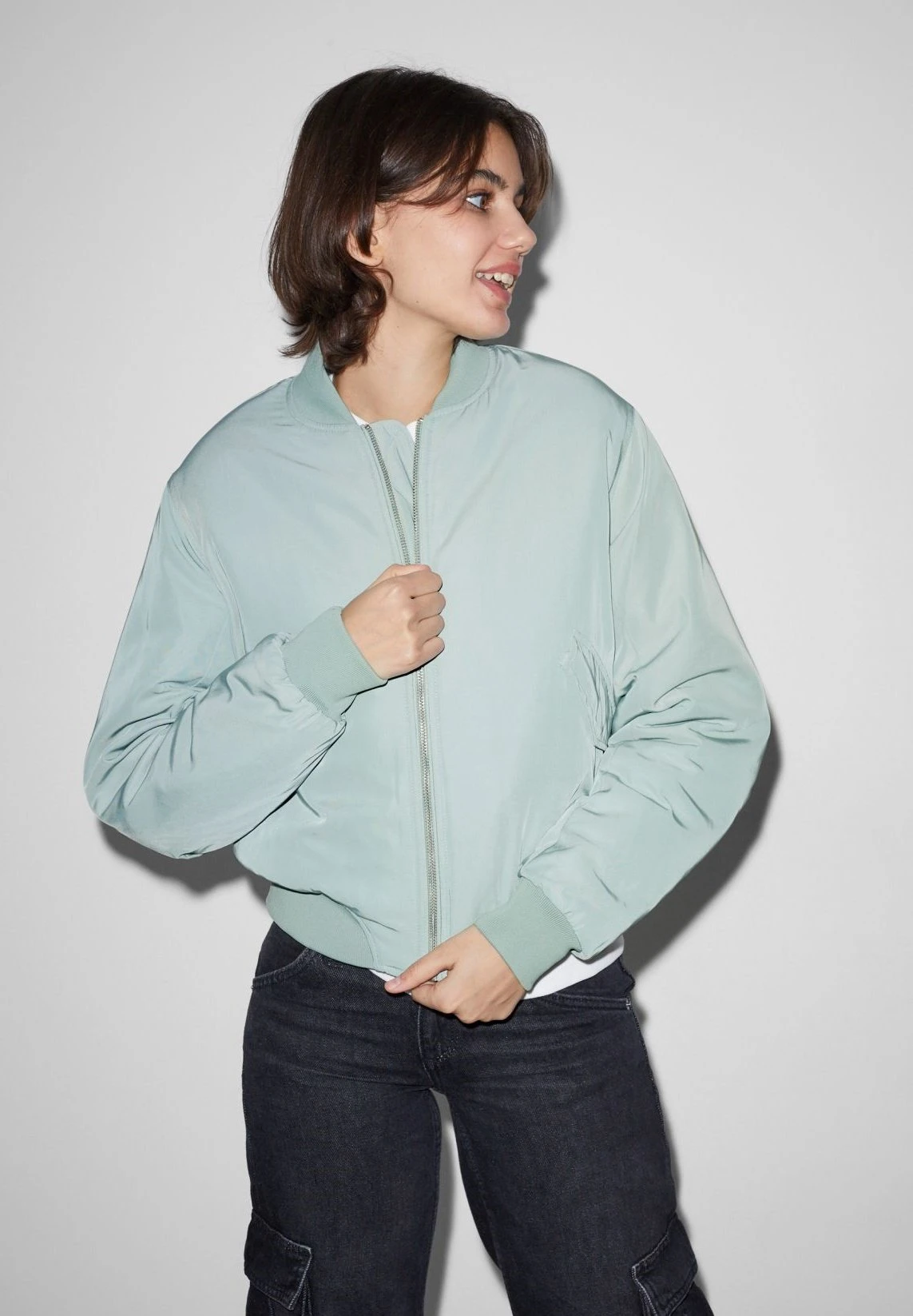 Blouson Bomber - Mint Green 1 Blouson Bomber - Mint Green