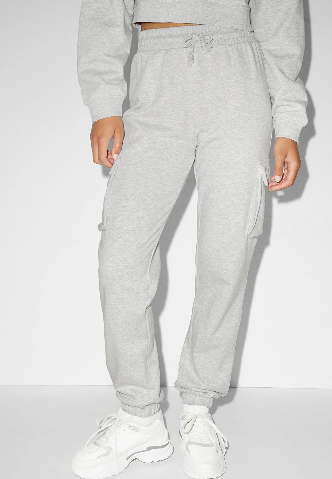 Pantalon Cargo - Light Gray Melange 1 Pantalon Cargo - Light Gray Melange