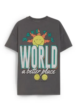 T-Shirt Imprimé - Gray -Clockhouse 1f73debe66d54dca826021c758ea53a5