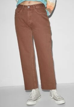 High Waist Trousers - Jean Droit - Beige
