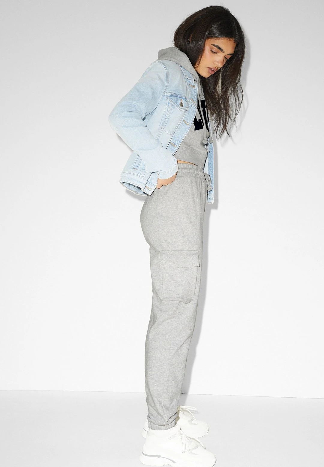 Pantalon Cargo - Light Gray Melange 3 Pantalon Cargo - Light Gray Melange – Image 3