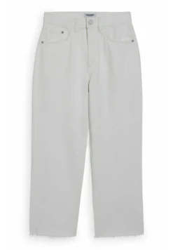 High Waist Trousers - Jean Droit - Cremewhite
