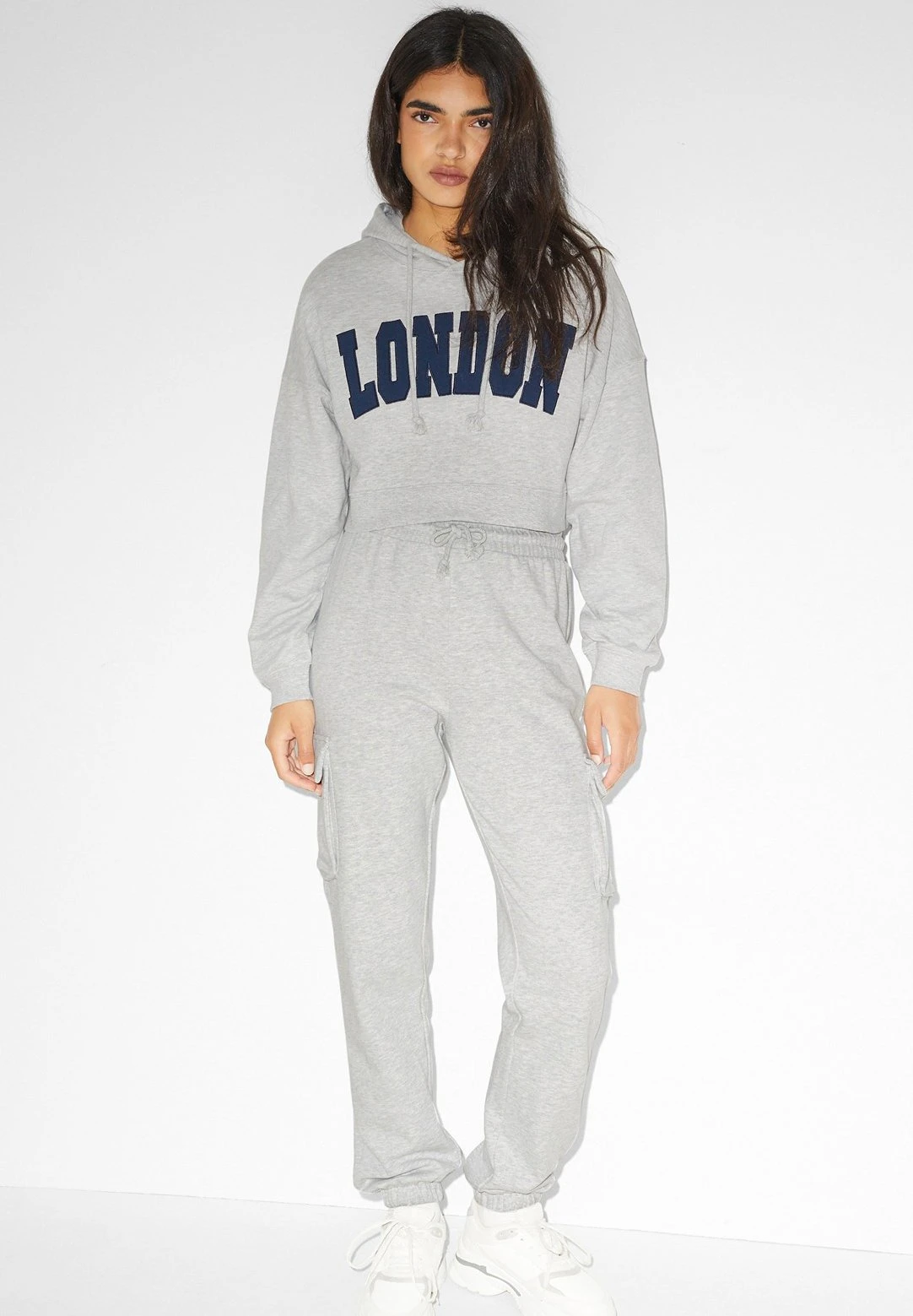 Pantalon Cargo - Light Gray Melange 2 Pantalon Cargo - Light Gray Melange – Image 2