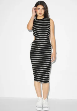 Robe Fourreau - Black White