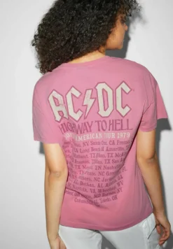 Ac/Dc - T-Shirt Imprimé - Rose