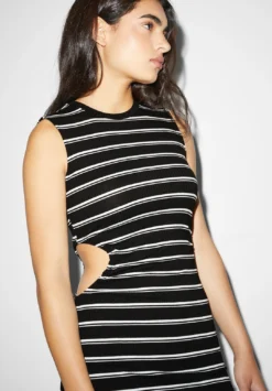 Robe Fourreau - Black White -Clockhouse fe34b9ab5cab43f59d3cdf8d00c1f2a5